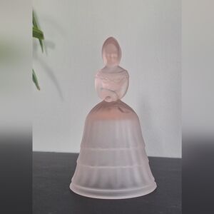 Vintage table bell Pink Satin Glass